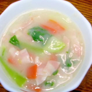 青梗菜の中華風クリームスープ